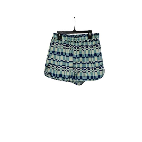 Forever 21 blue satin check print shorts size Medium - Picture 4 of 6